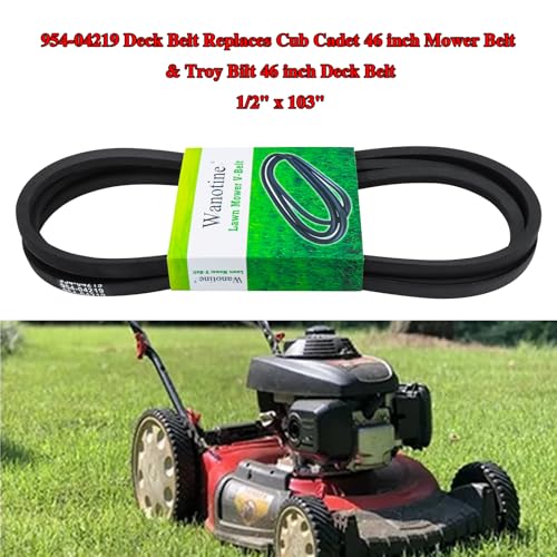 954-04219 Deck Belt Replaces Cub Cadet 46 inch Mower Belt & Troy Bilt 46 inch Deck Belt, Fits Cub Cadet LTX 1045, LTX 1046, Troy-Bilt, MTD, Craftsman Riding Mower & Lawn Tractor (1/2" x 103")