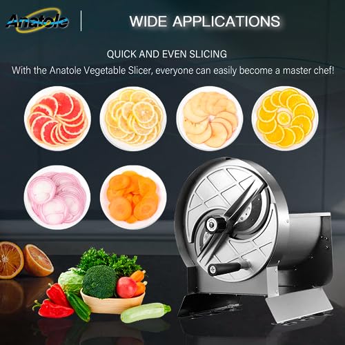 Anatole Commercial Vegetable Slicer Manual Fruit Veggie Cutter 0-0.5''