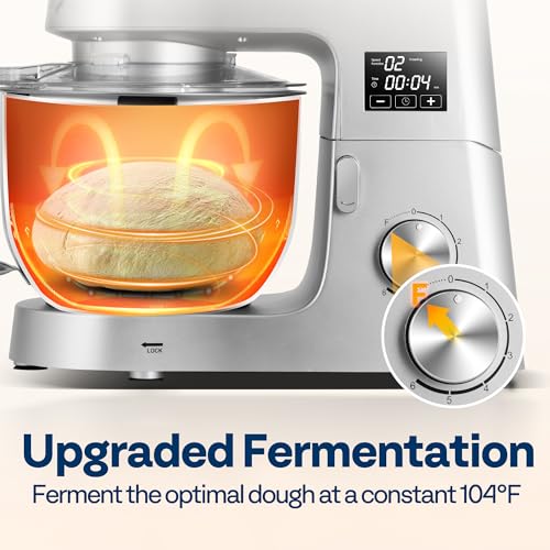 VIVOHOME 9-in-1 Stand Mixer with Fermentation & Timer, 7.5-Quart, Silver - color: Silver, size: 9-in-1