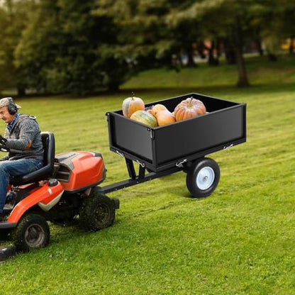 Garvee 500 LBS ATV Trailer, Heavy Duty Tow Behind Lawn Mower Trailer, Black - size: 500 LBS