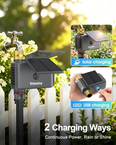 Solar WiFi Water Timer, 1 Zone WiFi Hose Timer for Garden Faucet