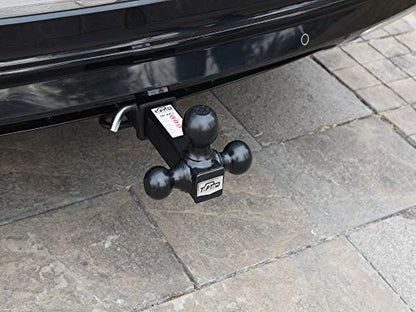 TOPTOW Trailer Hitch Tri-Ball Hitch Ball Mount with 1-7/8", 2" and 2-5/16" Black Tow Balls, Fits for 2-inch Hitch Receivers - size: Black hitch ball with pin