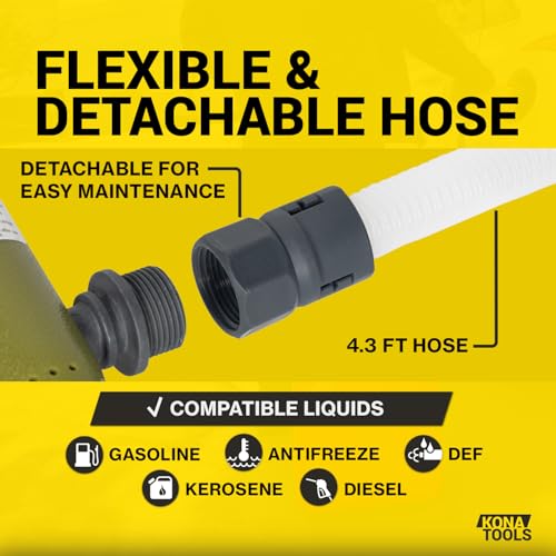 Portable Fuel Transfer Pump, Battery or USB-C Powered - style: Battery/USB Powered Safety Nozzle