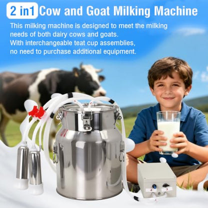 2-in-1 Goats and Cows Milking Machine Upgrade 3.7Gal/14L - size: 14L