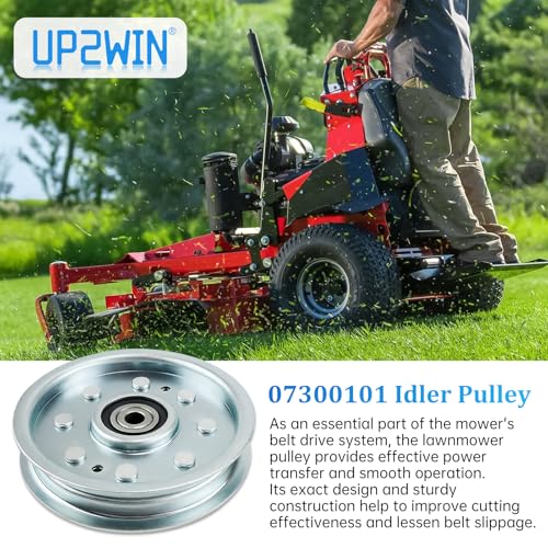UP2WIN 07300101 Idler Pulley Compatible with A riens Zoom 1540 1634 1640, 07312500 Belt Pulley Compatible with Gravely ZT XL 42 HD 52 Pro-Turn 148 152 160, Replaces 7312500 07312559 039608 - size: 07300101_1pc