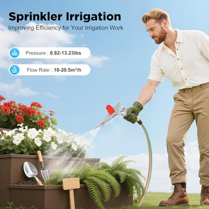 Agriculture Irrigation Spray Gun Sprinkler Large-Area 360° Adjustable Watering (2'' Update) - color: 2'' Update