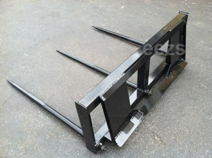 Skid Steer Attachment, 3 x 49" Hay Bale Spear, Rated 3000 LB, Quick Attach - size: 3 x 49"