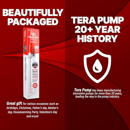 TERA PUMP Automatic Battery Powered Liquid Transfer Pump w/Auto Stop - style: Nozzle w/ Auto Stop & 10FT Extra Long Hose