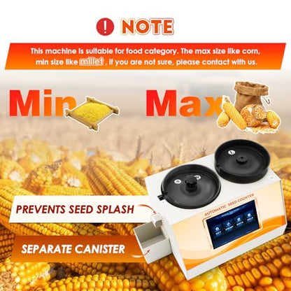CGOLDENWALL 3Plates Automatic Multi-functions Touchscreen Seeds Counter Machine With Data Storage, Adjustable Speed/Brightness, High Precision Counting for Various Shapes Cereals Seeds Grain