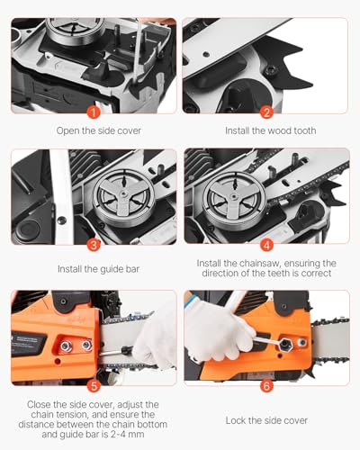 VEVOR Gas Powered Chainsaw 20 inch 62CC 3.8 HP 2 Stroke Engine Gas Chainsaw - size: 62CC-20inch