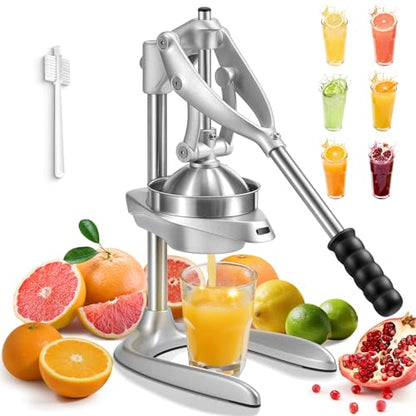 Manual Juicer, Easy Squeeze Stainless Steel Juice Press for Citrus Fruits