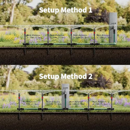 Flexible Sprinkler System, Above Ground DIY Irrigation Kit - color: 4Pack+50Ft