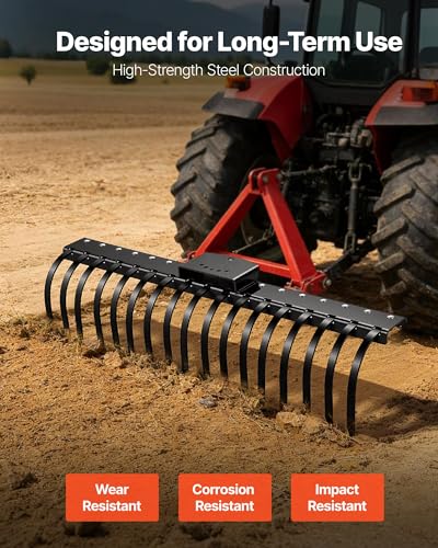 VEVOR Rock Rake Tines, 6 Pack 1" x 5/16" Bolt-Mount Landscape Rake Tines Replacement, One Bolt Hole, High-Strength & Heat-Treated Steel Gravel Rakes Tine Replacement Parts - style: 6 Packs Landscape Rake Tines