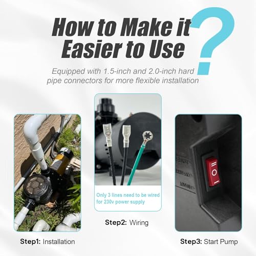 Pool Pump 1.5HP 230V Energy Saving Two Speed Self-Priming - color: Gold Black