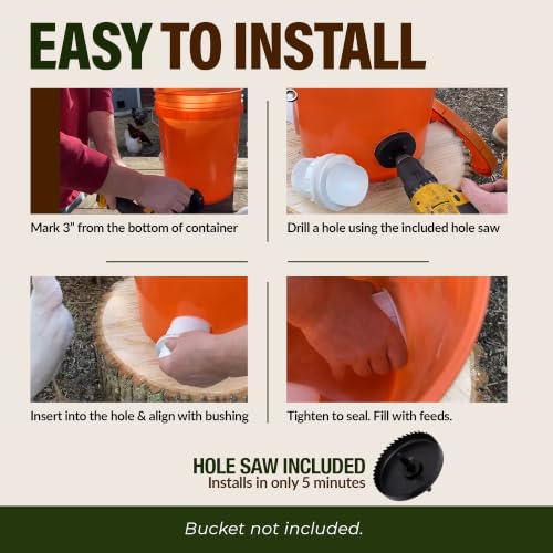 Poultry Pro DIY Chicken Feeder Kit, Weatherproof, 3 Ports & Hole Saw - style: Original Feeder 3 Pack
