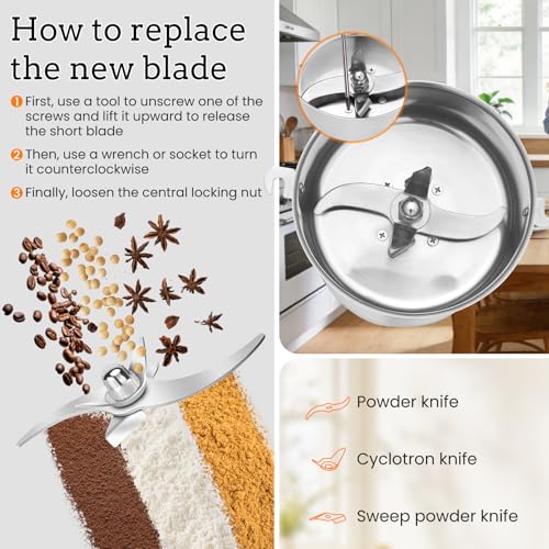 2000W Electric Grain Mill Grinder, 550g Flour Mill Grinder for Home - size: 550g