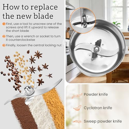 2000W Electric Grain Mill Grinder, 550g Flour Mill Grinder for Home - size: 550g