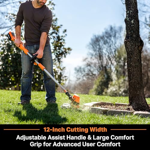 LawnMaster CLGT2412S 24V 12" Cordless String Trimmer 2.0AH Battery & Charger Included - style: Cordless