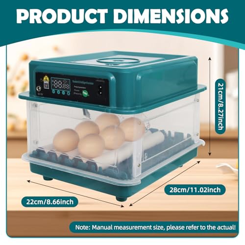 12 Eggs Incubators for Hatching with Auto Turning and Humidity Display