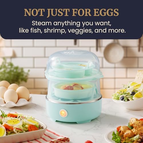 Elite Gourmet EGC1215M Easy Egg Cooker, Two-Tiered, 14-Egg, Mint - color: Mint, size: 14-Egg