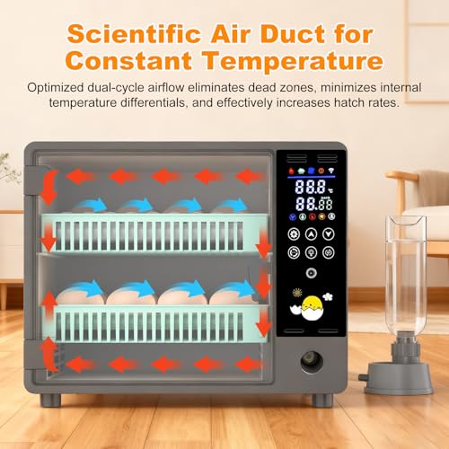 24 Egg Incubator Auto Turner Water Control Adjustable Tray Candler