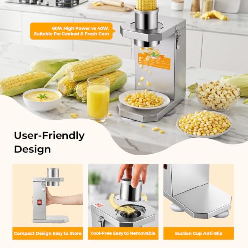 Corn Sheller, 60W Stainless Steel Machine for Home & Commercial
