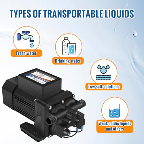 YOUNGTREE Brushless 110V Water Pressure Transfer Pump Continuous Duty 6.0GPM 55PSI On Demand Fresh Water Diaphragm Pump 110 Volt AC for Irrigation Garden Home Pool Car Washing Rain Barrel Industry - size: 6.0GPM-55PSI-110VAC-Brushless