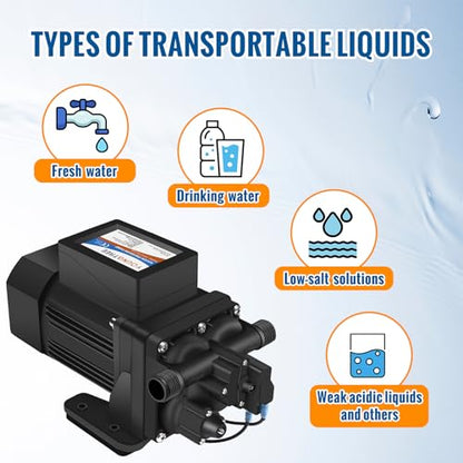 YOUNGTREE Brushless 110V Water Pressure Transfer Pump Continuous Duty 6.0GPM 55PSI On Demand Fresh Water Diaphragm Pump 110 Volt AC for Irrigation Garden Home Pool Car Washing Rain Barrel Industry - size: 6.0GPM-55PSI-110VAC-Brushless