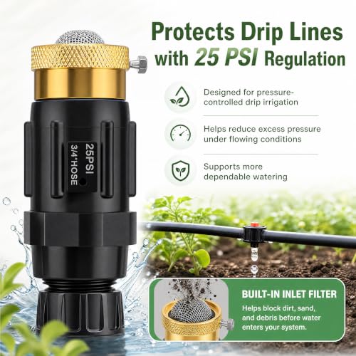 Drip Irrigation Faucet Adapter, 25 PSI, 1/2 and 1/4 in, 1-Pack - color: 1-Pack Kit