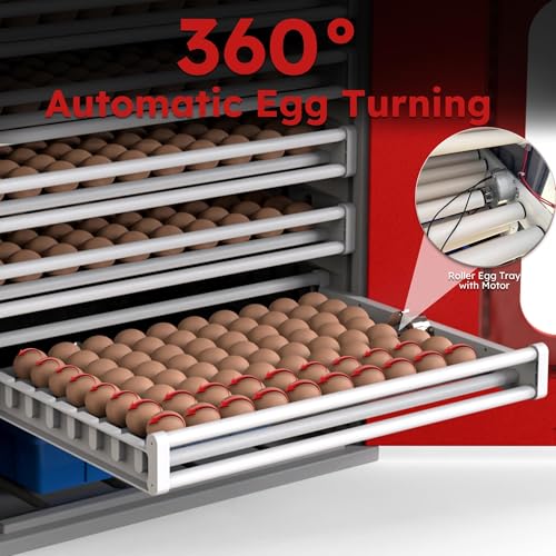Commercial Cabinet Incubator for Hatching Eggs, Digital Hatcher with Auto Temperature & Humidity Control & Intelligent Humidification System - size: 400 Egg