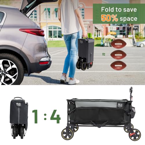 Timber Ridge Collapsible Wagon Cart with Brakes - color: Gray, size: 200L