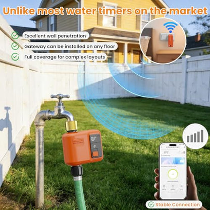 WiFi Sprinkler Timer, Smart Water Timer for Garden Hose Irrigation - size: 1 Outlet- Brass Inlet