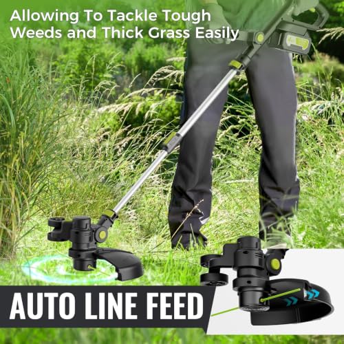 14-Inch Electric Weed Wacker with Dual Line Auto Feed, 4.0Ah Battery