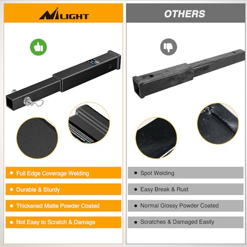 Nilight Trailer Hitch Extender 18" fits 2 Inch Receiver 3500 lbs GTW - color: 2" Hitch Extender 18"