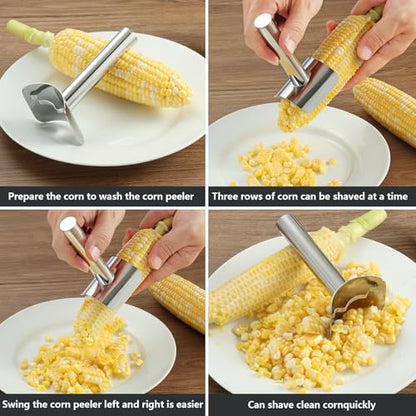 Corn Peeler Stainless steel Corn Cob Stripper Remover Corn Tool Corn Thresher from the Cob, Removes Corn Kernels From Corn Cobs In Seconds, Kitchen Gadget