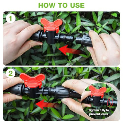 Bonviee 6-Pack 1/2-Inch Barbed Lock Irrigation Shut-Off Valves - size: 1/2" Barbed Valve
