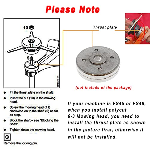 Trimmer Head Brush Cutter Blade Replacement Weed Eater for Polycut 6-3 FS38 FS40 FS45 FS46 FS50
