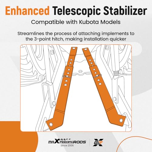 maXpeedingrods Telescoping 3 Point Stabilizer Kit E-K2561-38300FR | Fit for B & BX Kubota BX1500D BX1800D BX1830D BX1850D BX1860 BX2200D BX2230D BX2350D BX2360 BX2660D BX23 BX24
