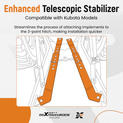 maXpeedingrods Telescoping 3 Point Stabilizer Kit E-K2561-38300FR | Fit for B & BX Kubota BX1500D BX1800D BX1830D BX1850D BX1860 BX2200D BX2230D BX2350D BX2360 BX2660D BX23 BX24