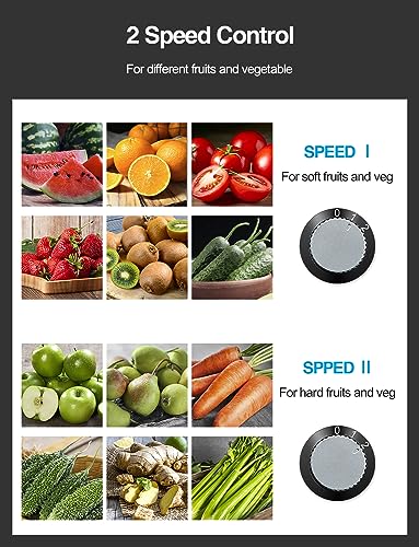 Juicer Machine 800W Centrifugal Juicer with Wide Mouth Feed Chute - color: Metallic Red, size: 800W