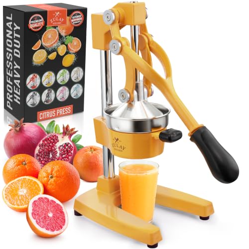 Zulay Kitchen Cast Iron Juicer - Heavy Duty Orange Juicer with Detachable Strainers for Easy Cleaning, Citrus Press for Citrus Fruits, Perfect for Bartenders, Juice Lovers & Health Enthusiasts - color: Golden Ember, size: Cast Iron Juicer