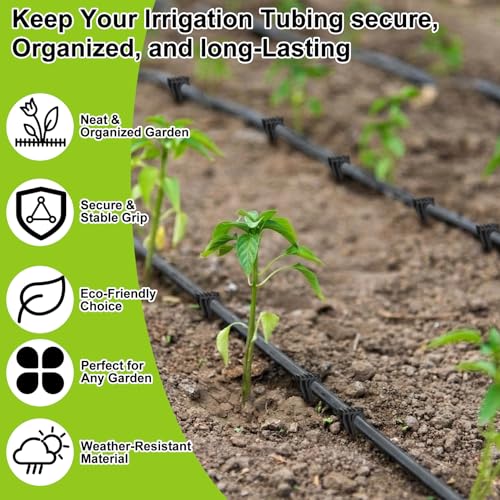 Glooglitter 120 Pack 1/4 Inch Drip Irrigation Stakes Garden Tubing Holder