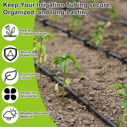 Glooglitter 120 Pack 1/4 Inch Drip Irrigation Stakes Garden Tubing Holder