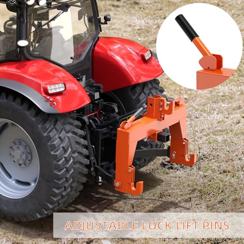 PeakPursuit 3000LBS 3 Point Quick Hitch, Orange - color: Orange