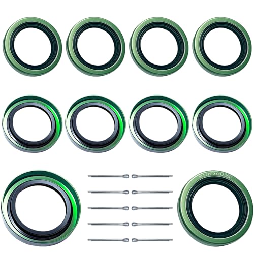 10pcs Trailer Wheel Hub Grease Seal Kit 1.719'' I.D x 2.565'' O.D - size: 10 Pcs