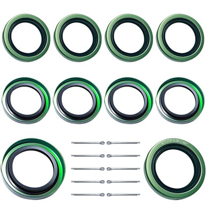 10pcs Trailer Wheel Hub Grease Seal Kit 1.719'' I.D x 2.565'' O.D - size: 10 Pcs