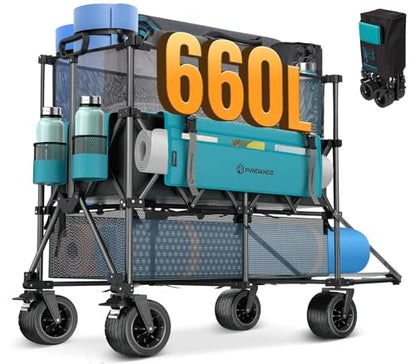 FUNDANGO 660L Double Decker Wagon with Tailgate and High Extender - color: Azure