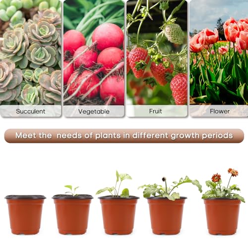 6 Inch 200 Pack Plastic Nursery Pots with Drainage Holes with 200pcs Labels - size: 6inch 200pcs