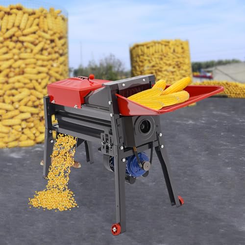 Electric Corn Threshing Machine, 110V 2800 RPM Corn Cob Stripper with Stand, Heavy Duty Shelling Machine, Automatic Corn Threshing Machine