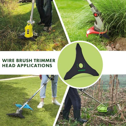 10" x 3 Teeth Carbon Steel Brush Cutter Blades 、3mm Thick Weed Eater Blade - size: 10" 3-Teeth (2-Pack)